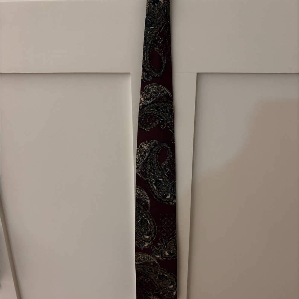 David Taylor Burgundy Paisley Tie